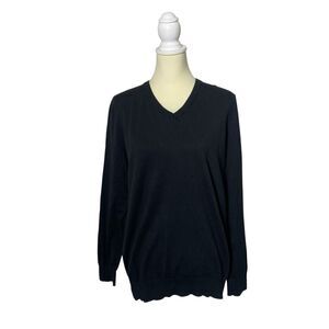 Stormtech Performance Black Lightweight V-Neck Knit Sweater Women's Size XL